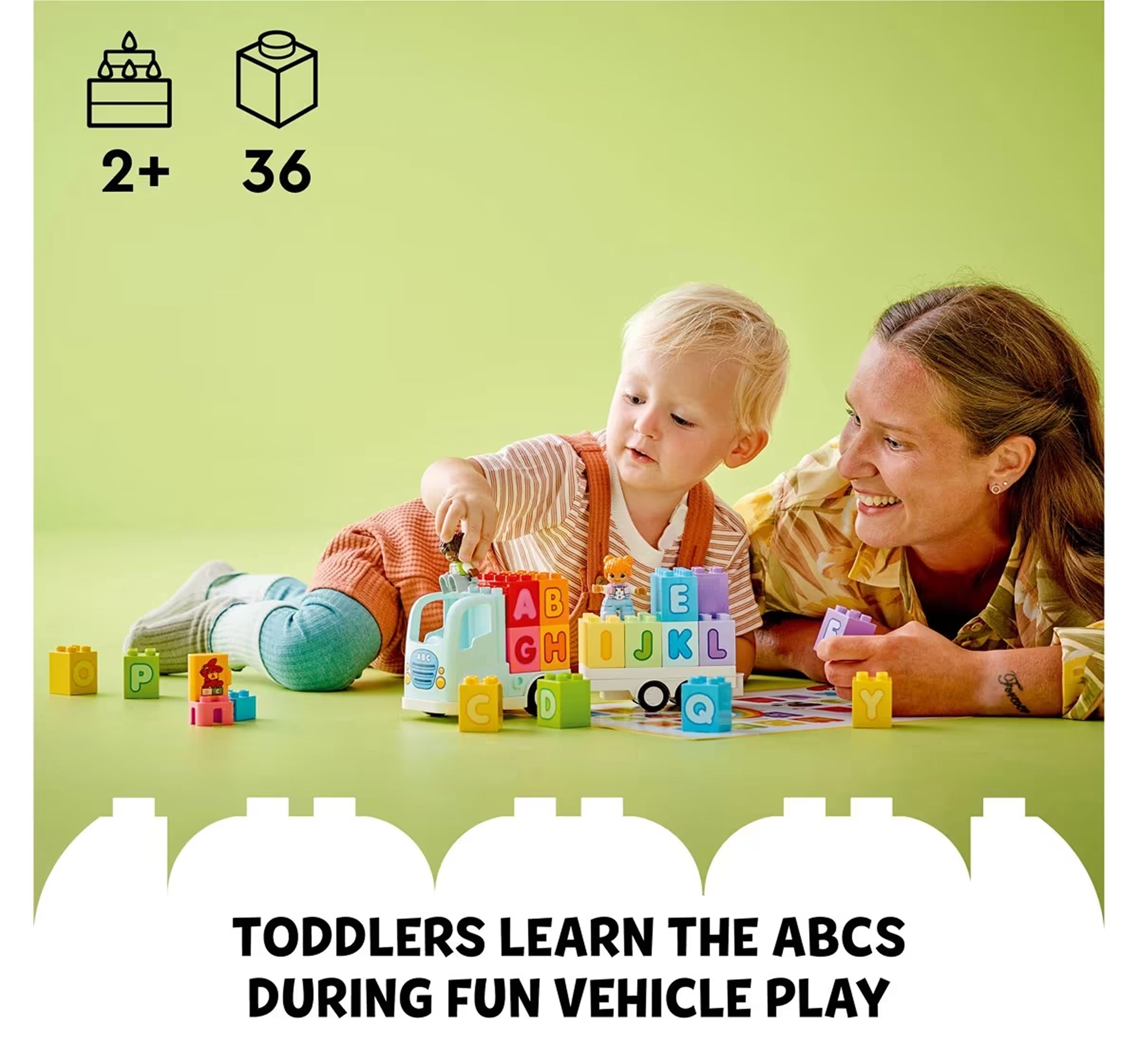 LEGO Duplo Town Alphabet Truck Toy 10421 Multicolour For Kids Ages 2Y+ ( 36 Pieces)